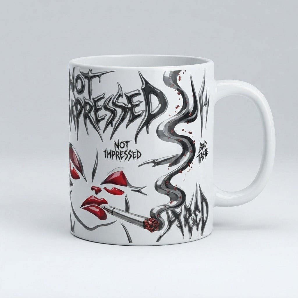 Bad Taste — Not Impressed Mug — product mockup