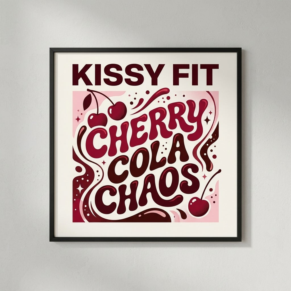 Kissy Fit — Cherry Cola Chaos Poster — product mockup