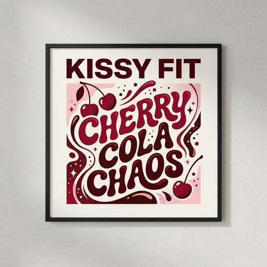 Kissy Fit — Cherry Cola Chaos Poster — product mockup