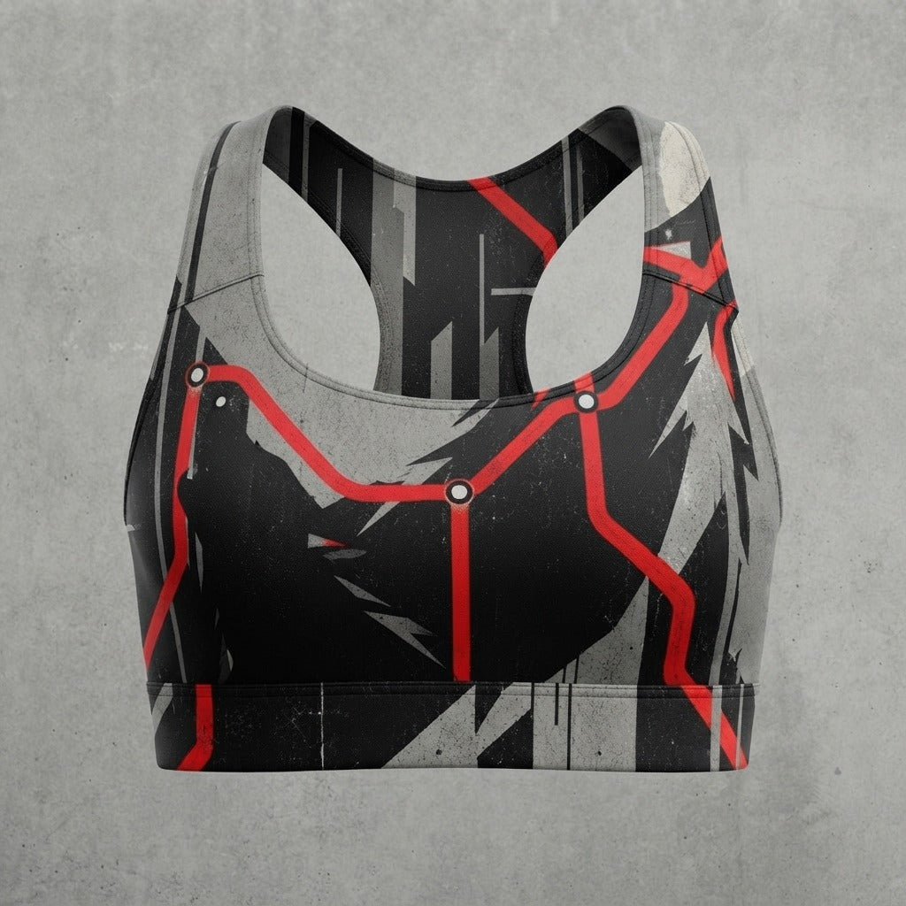 Nobody Answers — If I Was A Wolf Polyester Sports Bra (AOP) — product mockup