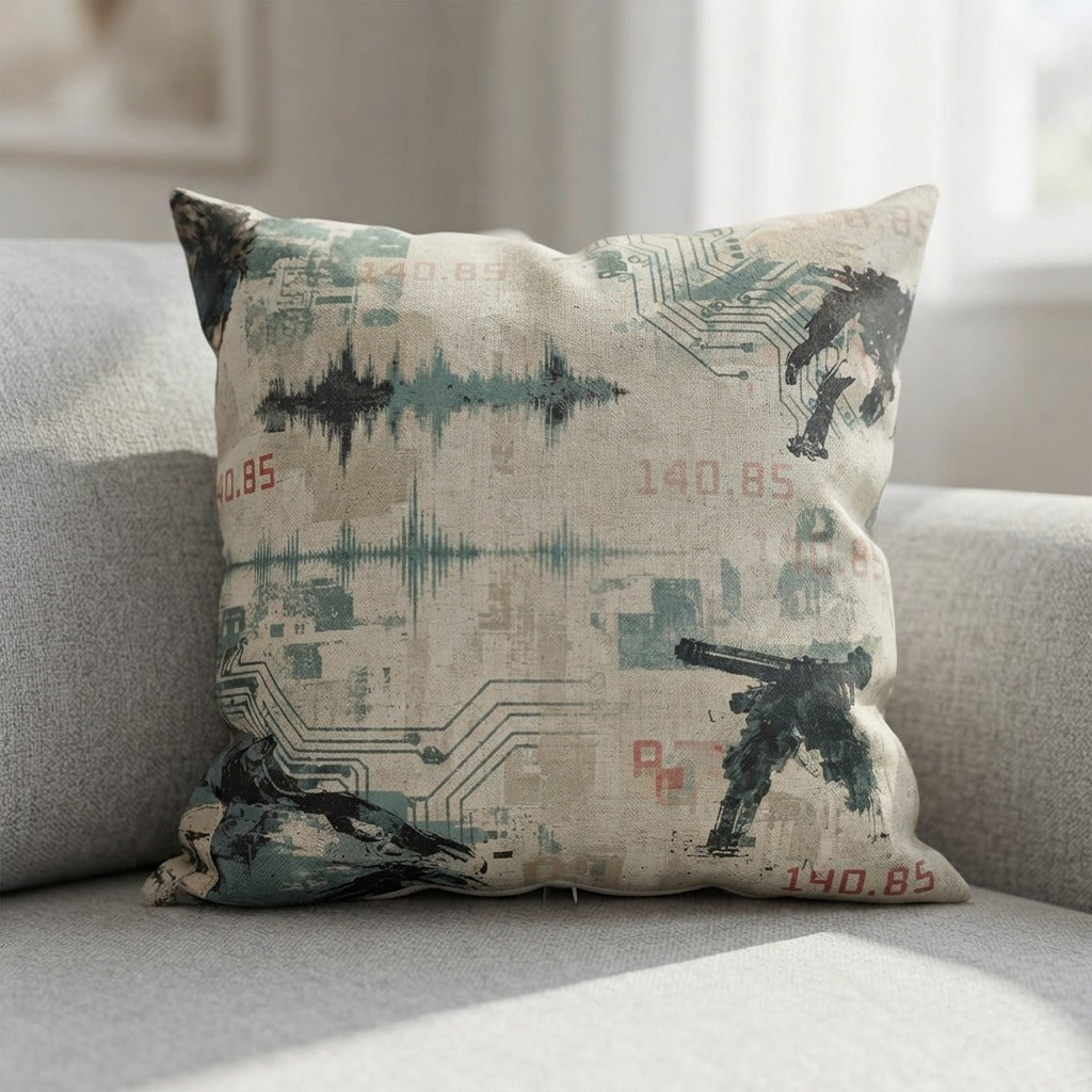 Chilltendo — Shadow Frequency: Codec 140.85 Pillow — product mockup