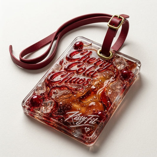 Kissy Fit — Cherry Cola Chaos Luggage Tags — product mockup