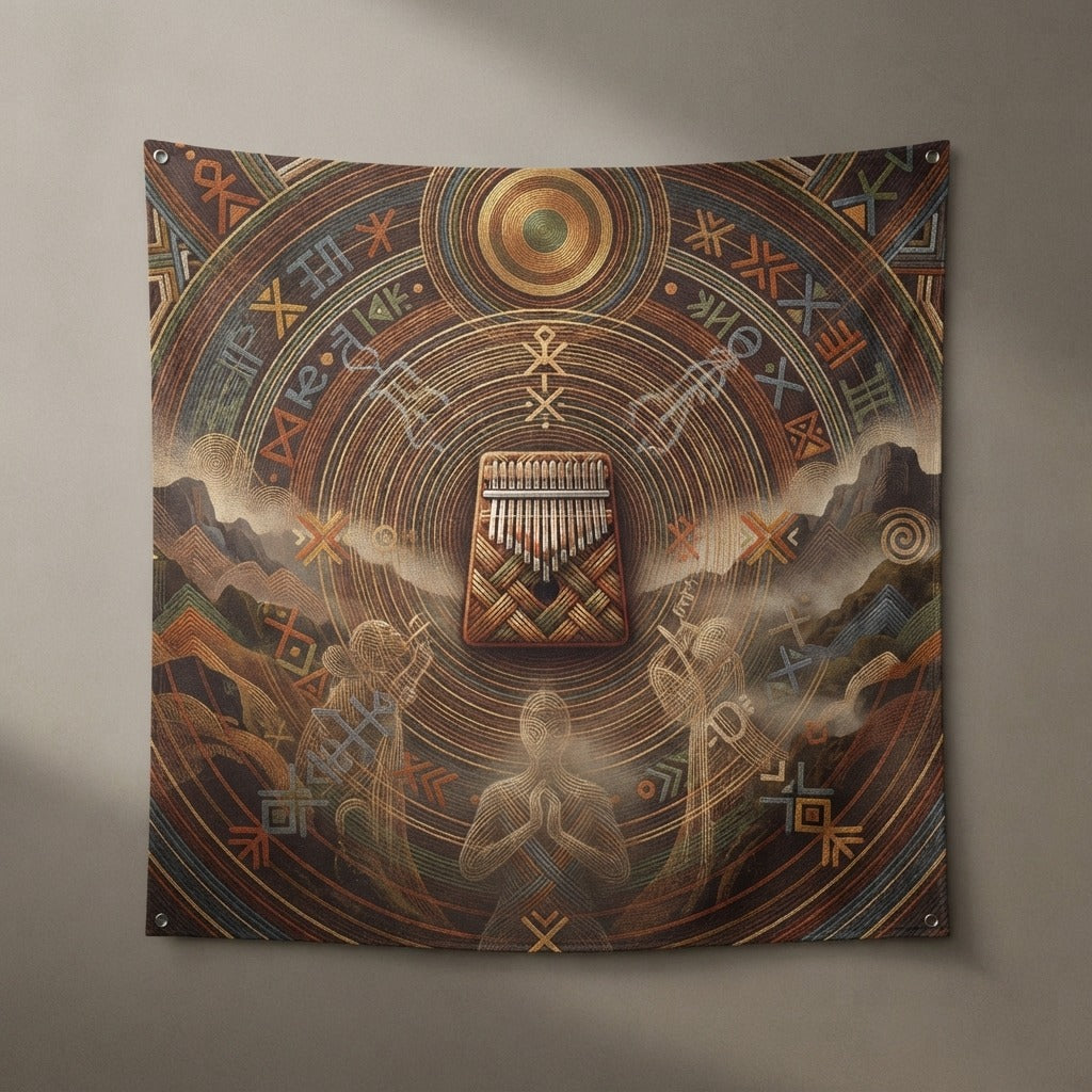 ANCESTRAL ZULU SPIRIT — Amadlozi Indoor Wall Tapestry — product mockup