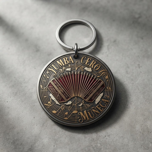 Yumba Cero — Muñeca Stainless Steel Round Keychain (Engraving)