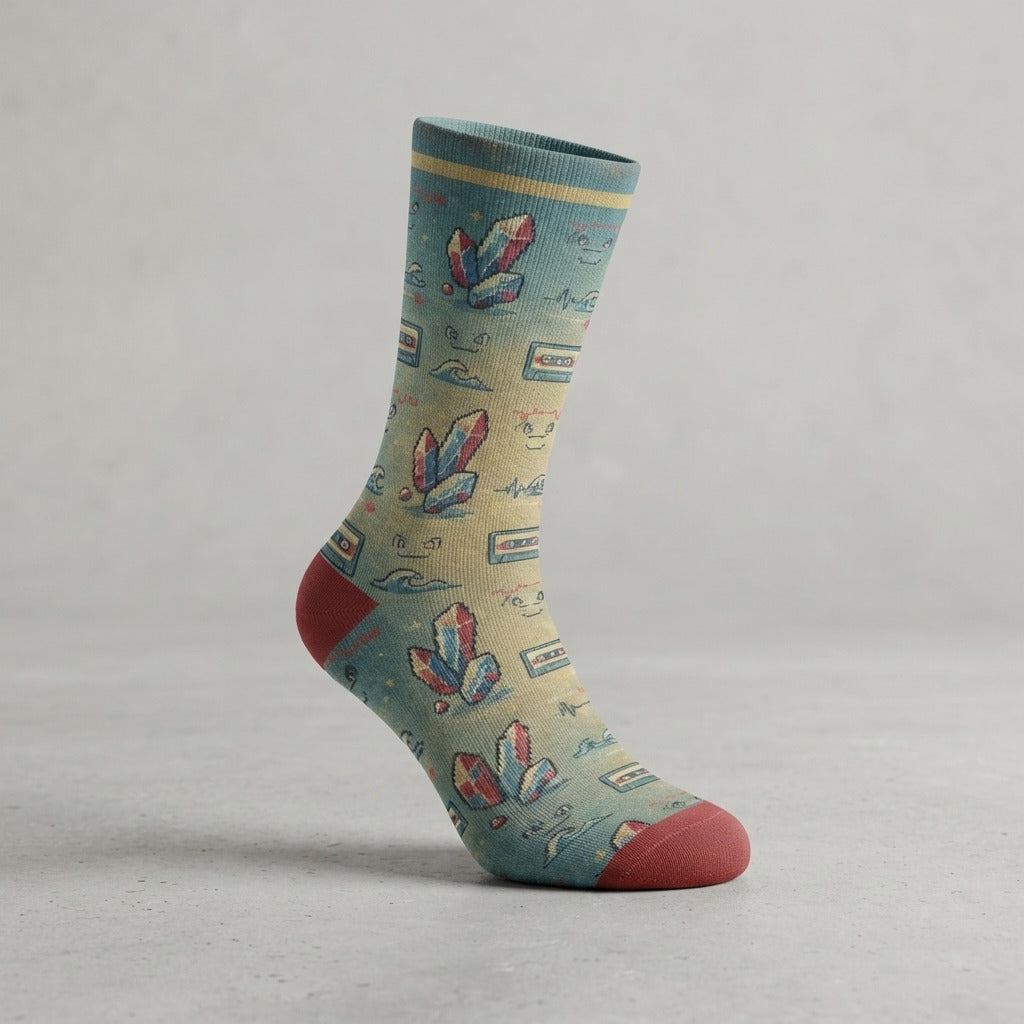 Chilltendo — Emerald Tides: Ruby & Sapphire Dreams Sublimation Socks — product mockup