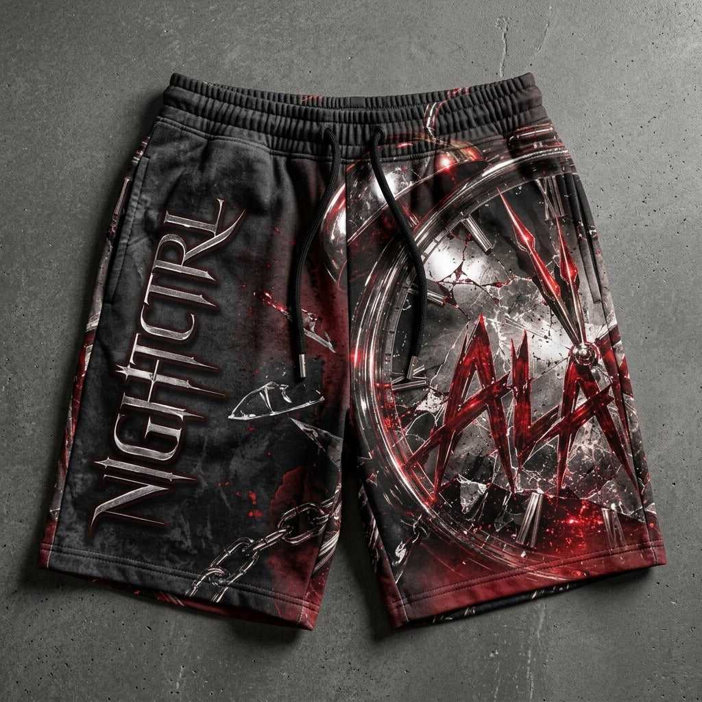 NIGHTCTRL — ALARM! Men's Jogger Shorts (AOP) — product mockup