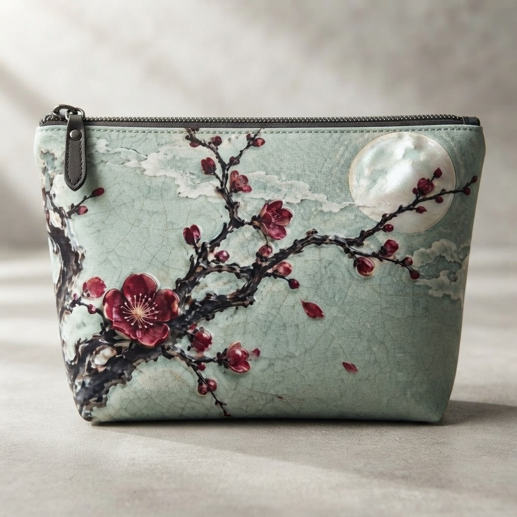 MOON INK 墨月 — 一枝春 (a branch of spring) Makeup Bag — product mockup