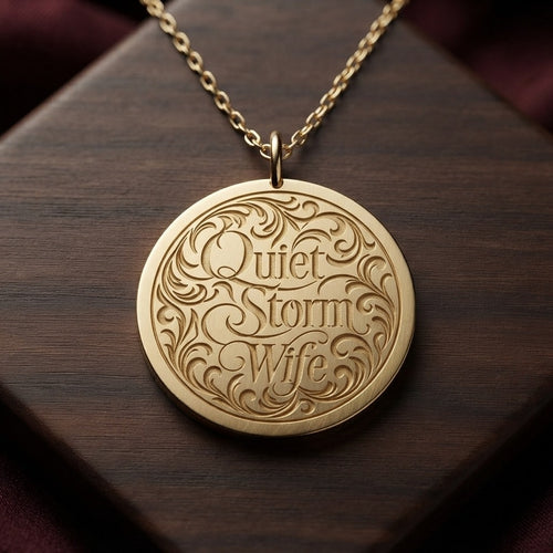 Wife — Quiet Storm Mini Circle Necklace (Engraving)