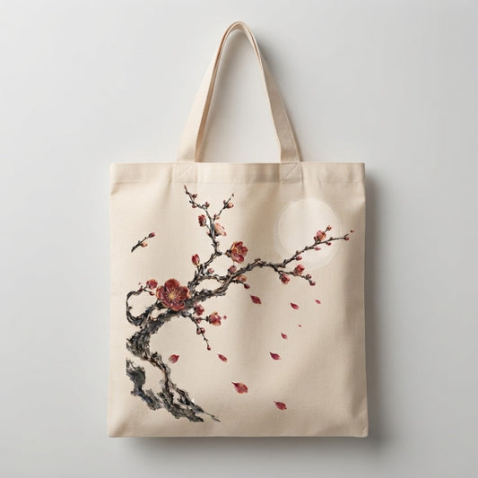 MOON INK 墨月 — 一枝春 (a branch of spring) Tote — product mockup