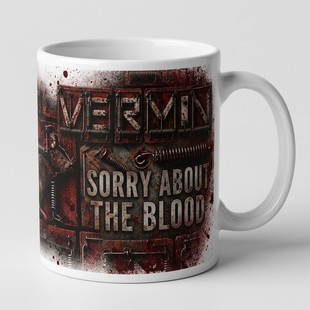 Sorry About The Blood — Vermin Mug — product mockup
