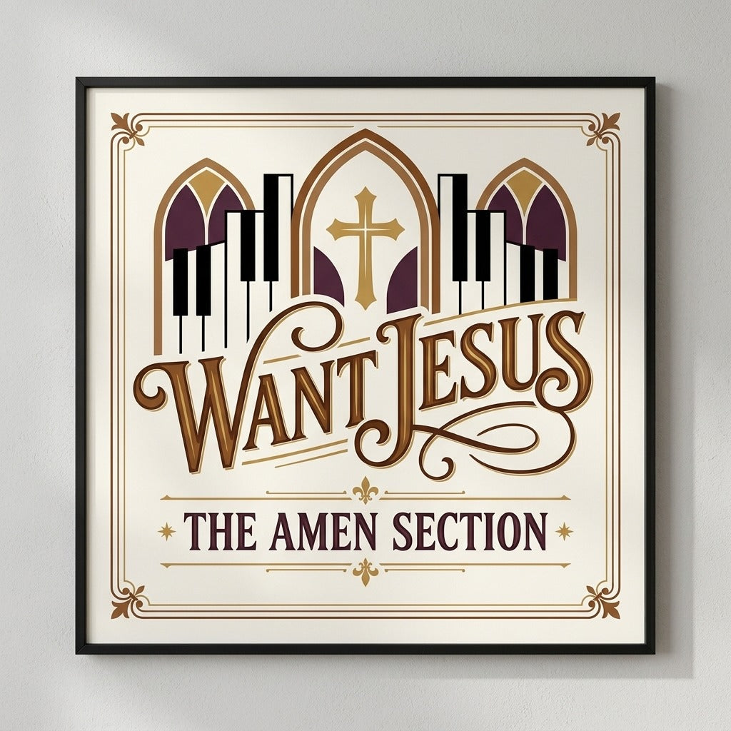 The Amen Section — Want Jesus Poster — product mockup