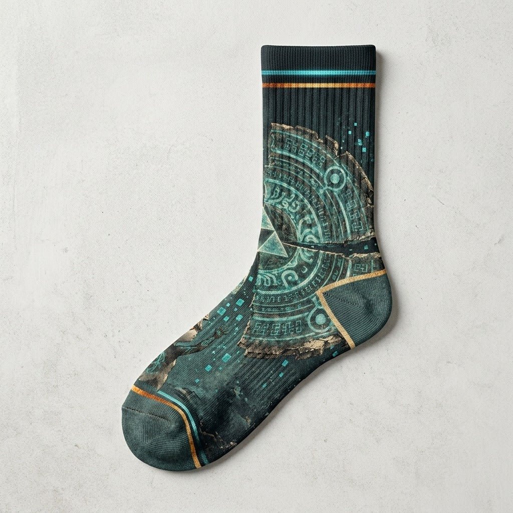 Chilltendo — Twilight Veil: Wolfbound Echoes Sublimation Crew Socks (EU) — product mockup