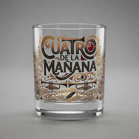 La Clave Dura — Cuatro De La Mañana Whiskey Glass — product mockup