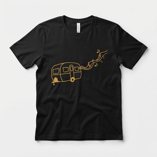 Caravan Jazz — Amber Transmissions Tee — product mockup