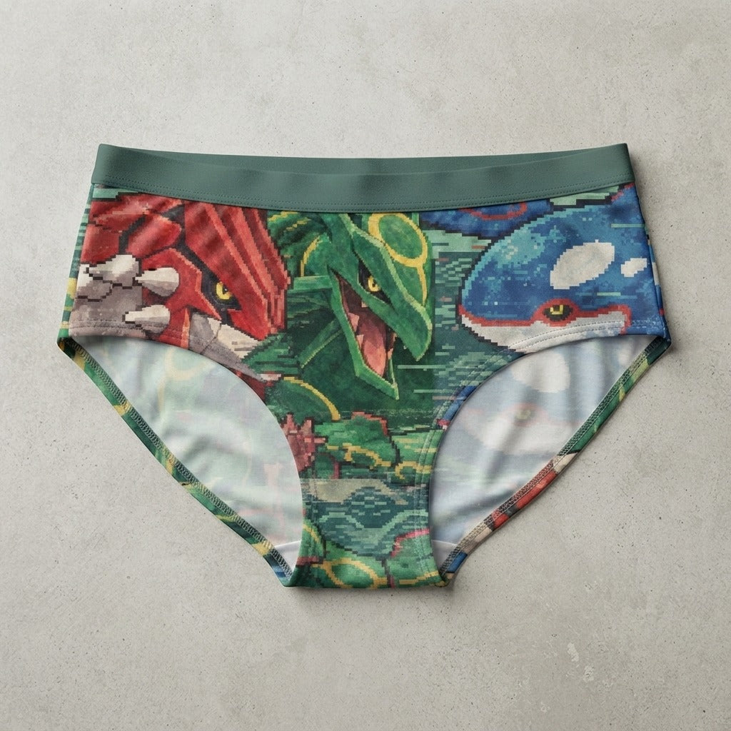 Chilltendo — Emerald Tides: Ruby & Sapphire Dreams Women's Briefs (AOP) — product mockup