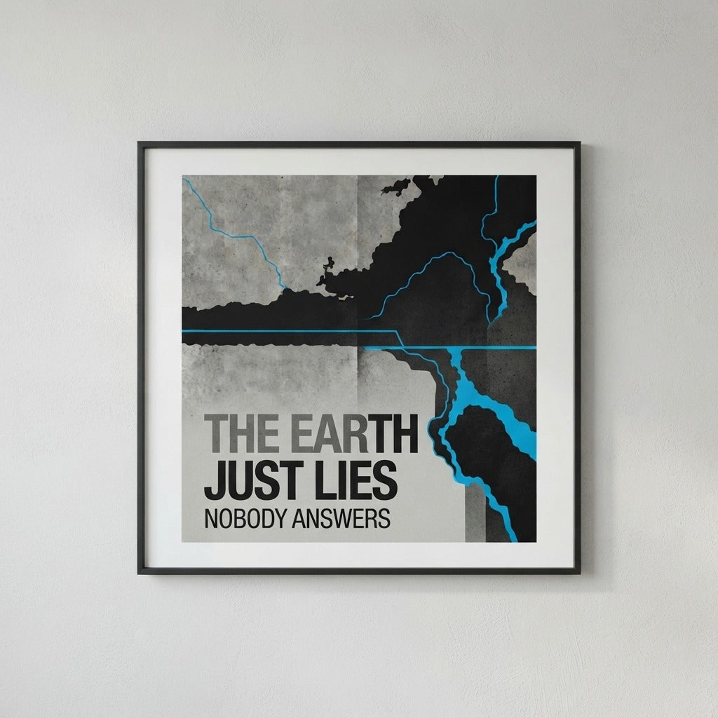 Nobody Answers — The Earth Just Lies Poster — product mockup