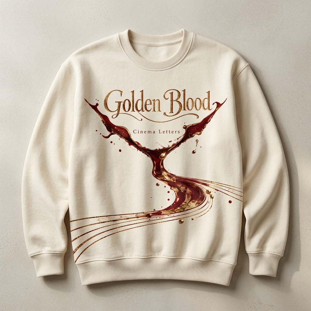 Cinema Letters — Golden Blood ReFlex Fleece Unisex Crewneck Sweatshirt — product mockup