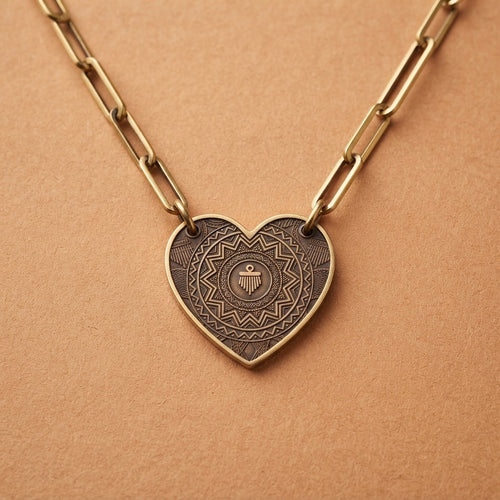 ANCESTRAL ZULU SPIRIT — Amadlozi Paperclip Heart Necklace (Engraving)