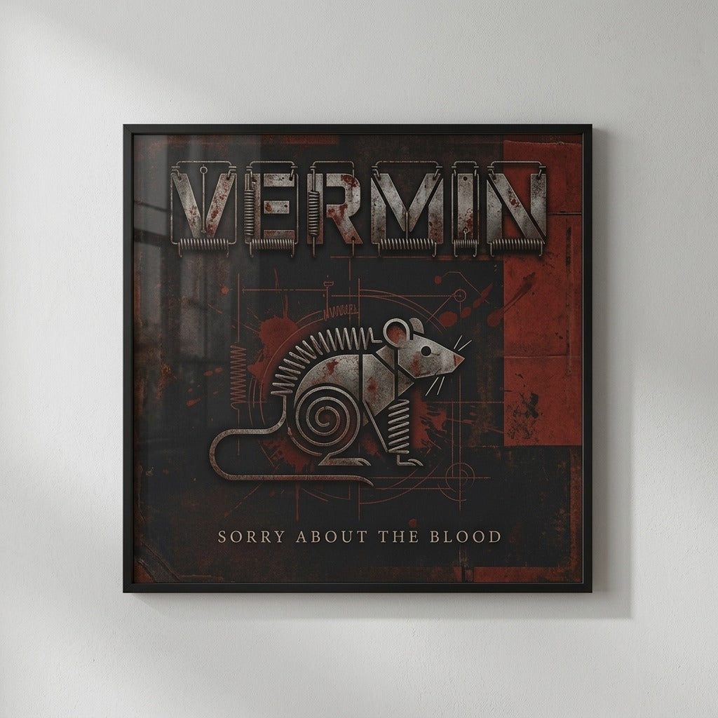 Sorry About The Blood — Vermin Poster — product mockup