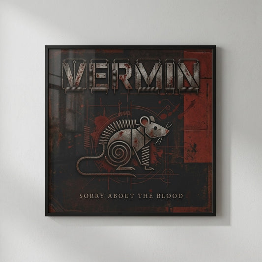 Sorry About The Blood — Vermin Poster — product mockup