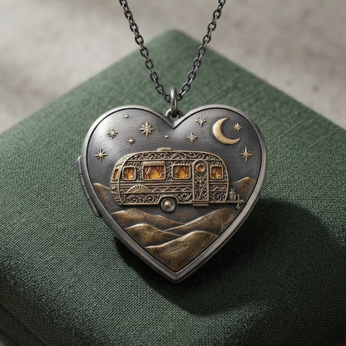 CARAVAN JAZZ — Four In The Morning Hidden Message Heart Necklace (Engraving)