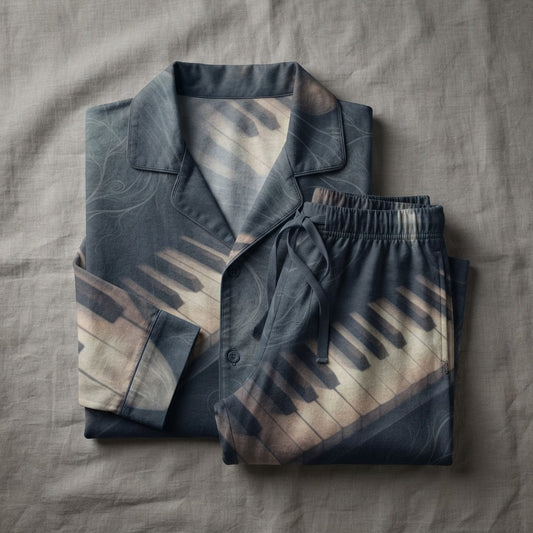 CALM PIANO NIGHTS — Before The Dream Men's Pajama Set (AOP) — product mockup