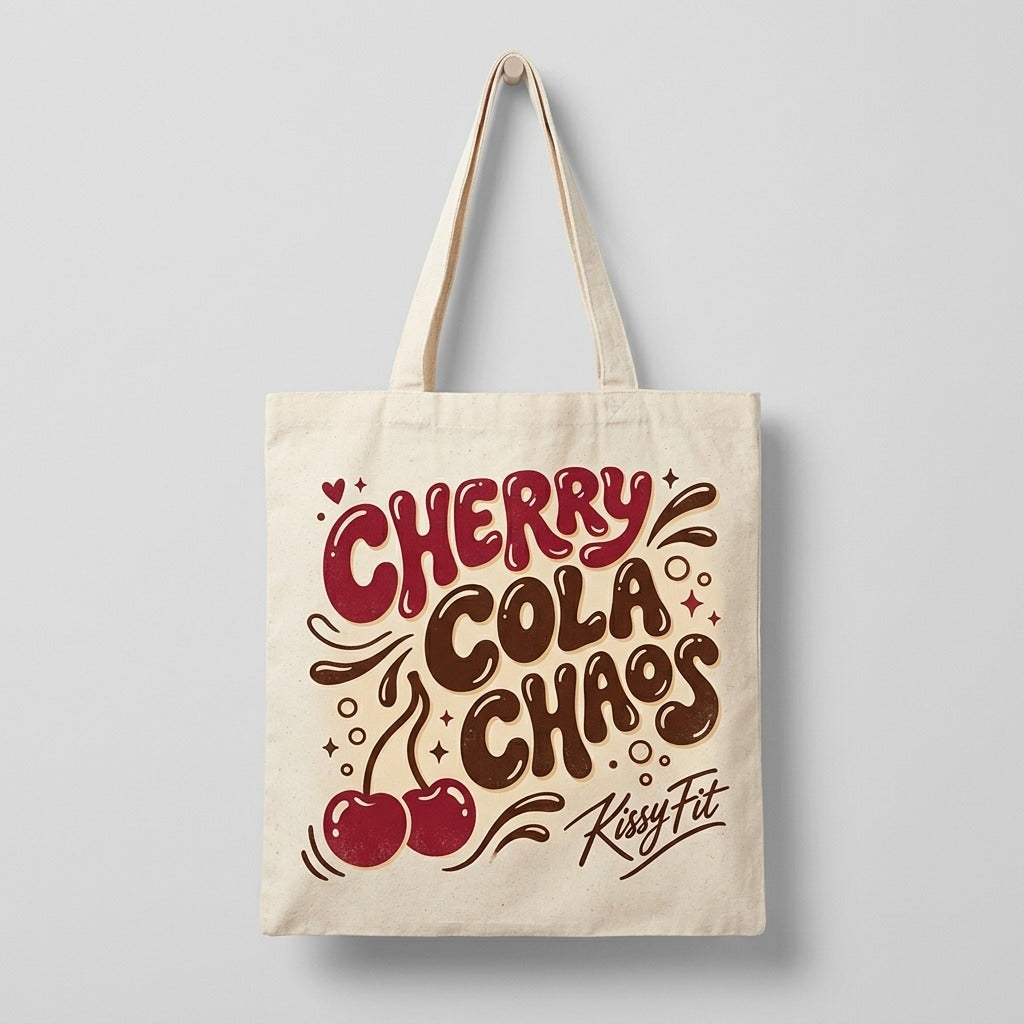 Kissy Fit — Cherry Cola Chaos Tote — product mockup