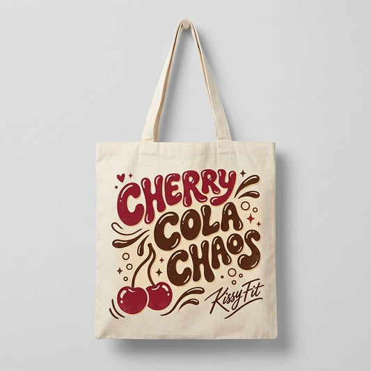 Kissy Fit — Cherry Cola Chaos Tote — product mockup