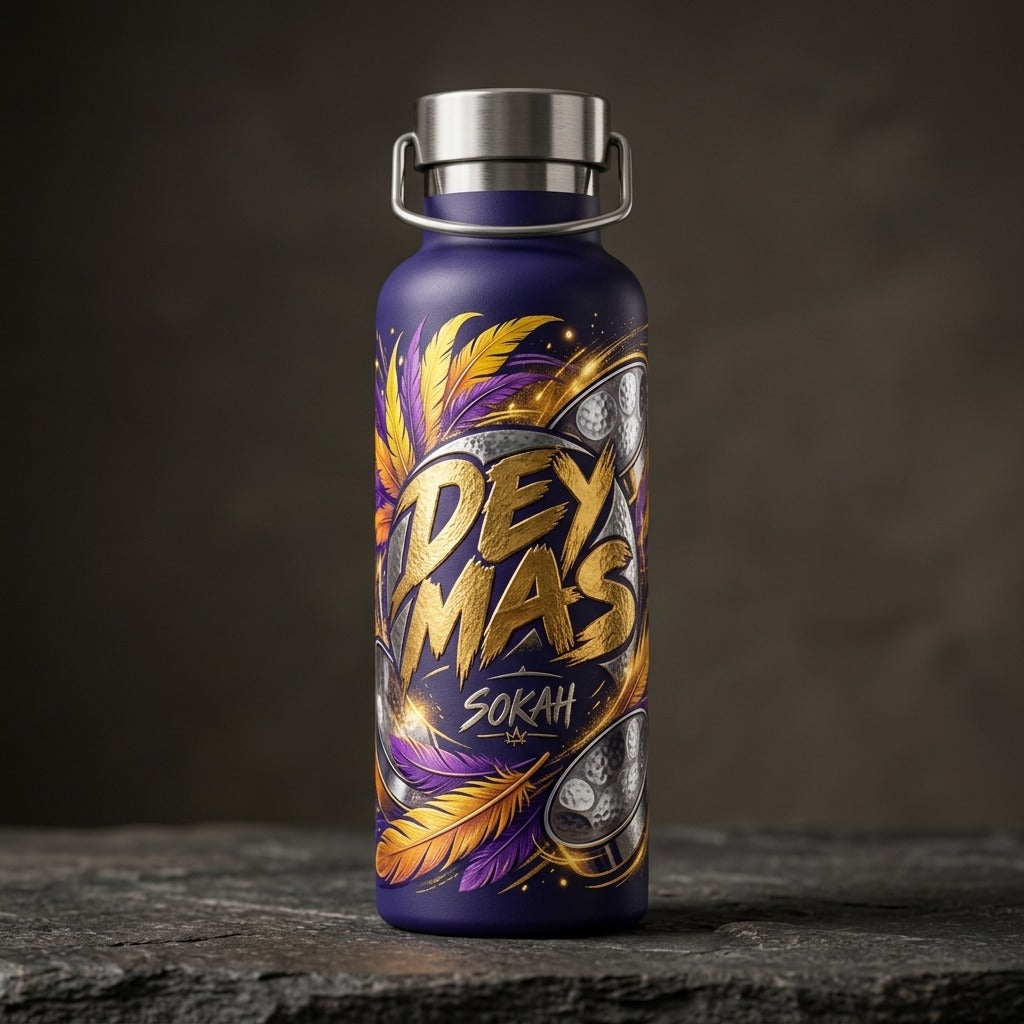 Sokah — Dey Mas  Ares Water Bottle, 22oz (Engraving) — product mockup