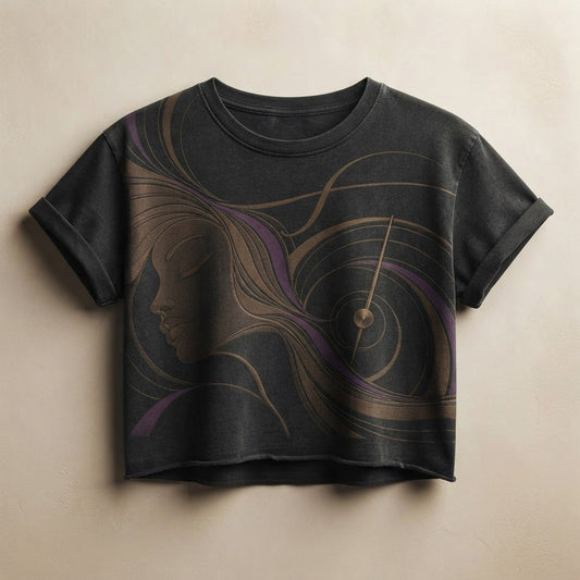 BOSSALINA — Compasso Women's Heavy Faded Crop Tee — product mockup